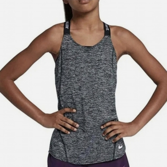 Nike Dri FIT Elastika Training Tank Top Youth  Small Girl Grey NWT 052024 - Picture 2 of 9
